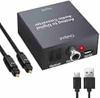 アナログ画像をデジタル変換器 デジタル DAC アナログ 変換器 光・同軸入力→RCA+3.5mmステレオ